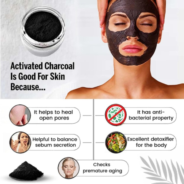 Activated Charcoal Powder 100g – Natural Detox for Face, Teeth & Hair - Image 3