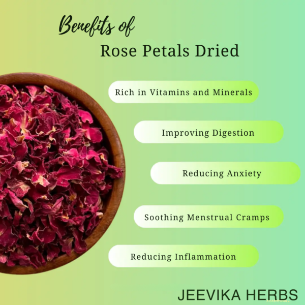 Dry Rose Petals for Skincare, Haircare & Herbal Teas - Image 2