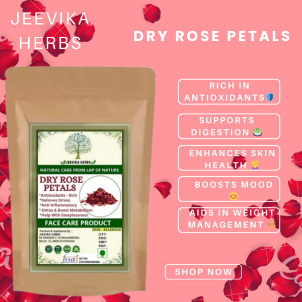 Dry Rose Petals for Skincare, Haircare & Herbal Teas - Image 3
