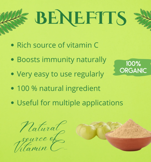 AMLA POWDER (200g) – Natural Vitamin C Rich Superfood for Hair, Skin & Immunity - Image 2